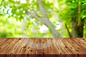 Perspective empty wooden table top with white background. Including clipping path for product display montage or design layout