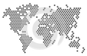 Button dot world map