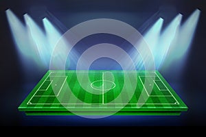 Perspective of football field, Soccer field collection. Football stadium with white lines marking the pitch. Perspective elements