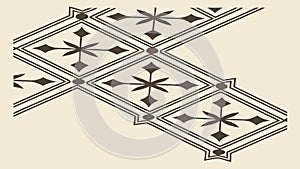 Perspective Geometric Floor Tile Pattern, vector design Generative AI