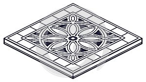 Perspective Geometric Tile Design Vector Art, vector design Generative AI