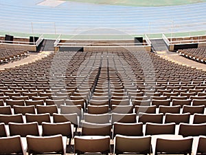 Perspective of Gray Spectator Seats at Arena