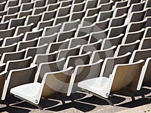 Perspective of Gray Spectator Seats at Arena