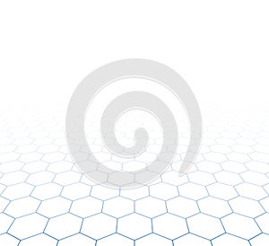 Perspective grid hexagonal surface