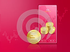 Trade Solana SOL on mobile through the system Cryptocurrency.