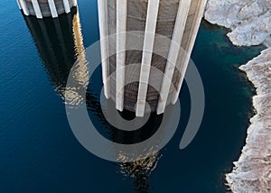 Perspective, intake towers, Hoover Dam