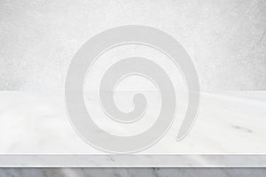 Perspective marble table surface background, Grey and white marble table top for kitchen product display background, Empty desk,