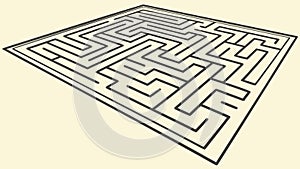 Perspective Maze Pathway, Journey & Problem Solving Art, vector design Generative AI