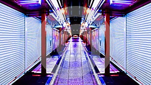 Perspective of Neon light on the symmetry street