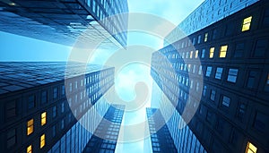 perspective office building city low angle monumental feel of the architecture