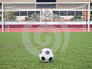 Perspective of penalty spot of soccer