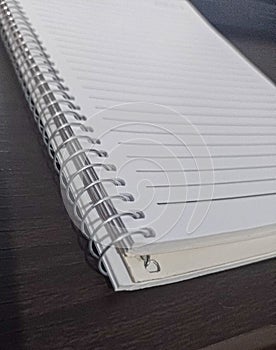 Perspective photo of notebook expiration. photo