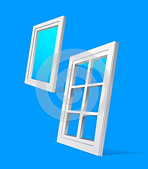 Perspective plastic window illustration