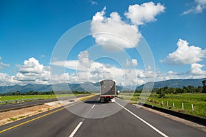 Perspective of a rural highway in Colombia