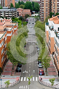 Perspective of a street with its buildings