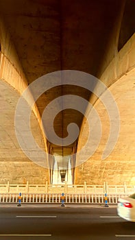 Perspective under the Pier of the Bridge