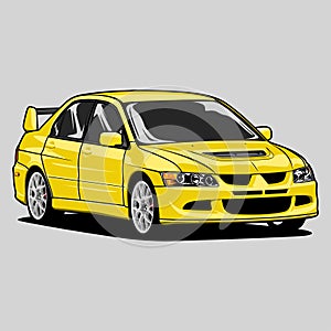 Lancer Evolution VIII Yellow Car