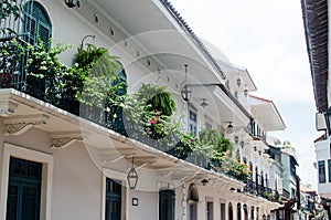 Perspective view of the Casco Antiguo neighborhood in Panama City photo