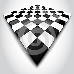 Perspective view of chessboard