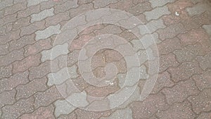 Perspective View of Colorful Brick Stone Street Road