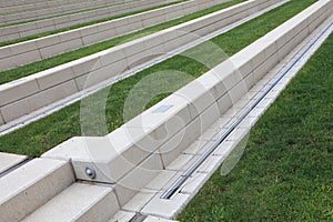 Perspective view of concrete steps