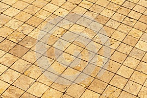 View Monotone brown Brick Stone Pavement on The Ground for Street Road