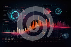 Perspective view of stock market growth, business investing and data concept with digital financial chart graphs