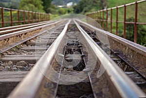 Perspective view of train tracks IV