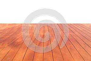 Perspective Wood Floor orange brown isolate on white background