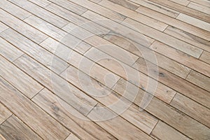 Perspective wooden floor ,image in soft focusing ,vintage tone
