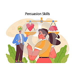 Persuasion skills concept. Flat vector illustration photo