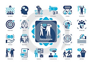 Persuasion solid icon set photo