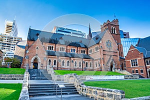 Perth, Australia - August 31, 2023: St George Anglican Cathedral on a sunny day in Perth