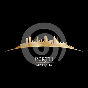 Perth Australia city silhouette black background photo