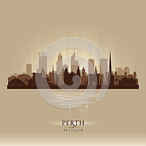 Perth Australia city skyline vector silhouette