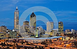 Perth cityscape at night