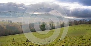 Perth and Kinross in Scotland - Scottish landscape from Old Military Road A822 in Perthshire - Hills, Forests, Misty Mountains