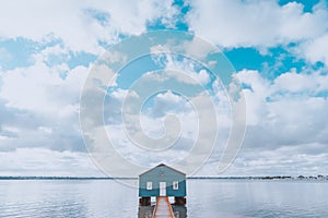 Blue Boat House - The Crawley Edge Boatshed located on the Swan River at Crawley in Perth, WA