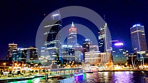 Perth skyline at night. Visit Australia.