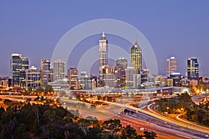 Perth Skyline Western Australia at Dusk