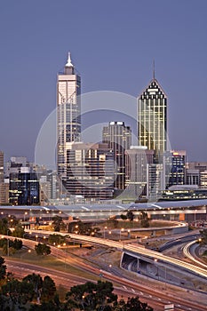 Perth Skyline Western Australia at Dusk