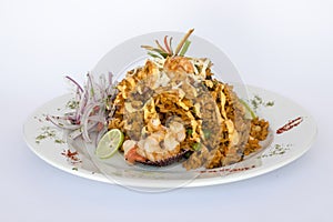 Peru Dish: Rice with Seafood (Arroz con Mariscos). photo