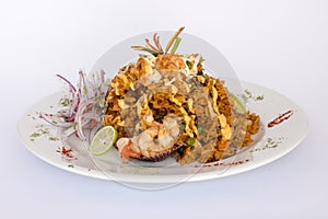 Peru Dish: Rice with Seafood (Arroz con Mariscos). photo