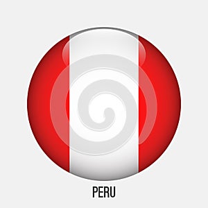 Peru flag in circle shape.