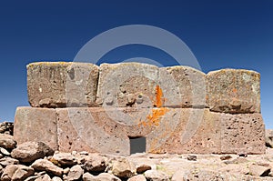 Peru, Funerary towers of Silustrani, Titicaca area