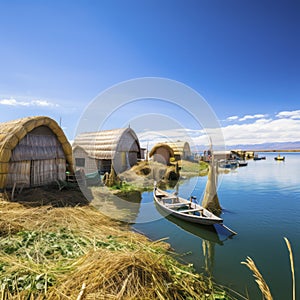 peru lake titticaca uros reed reef mat islands