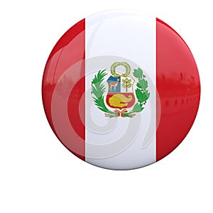 Peru national flag badge, nationality pin 3d rendering