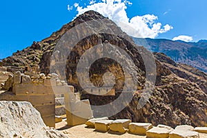 Peru, Ollantaytambo-Inca ruins of Sacred Valley in Andes mountains,South America.