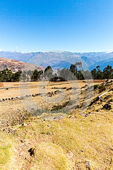 Peru, Ollantaytambo-Inca ruins of Sacred Valley in Andes mountains,South America.