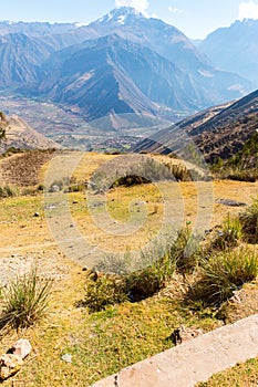 Peru, Ollantaytambo-Inca ruins of Sacred Valley in Andes mountains,South America.